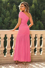 Load image into Gallery viewer, One-Shoulder Ruched Maxi Dress - hc
