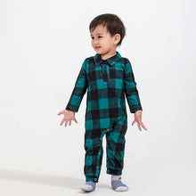 Load image into Gallery viewer, Baby Plaid Collared Neck Jumpsuit - pjs
