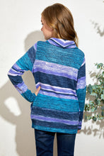 Load image into Gallery viewer, Girls Striped Cowl Neck with Pockets
