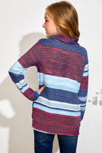 Load image into Gallery viewer, Girls Striped Cowl Neck with Pockets
