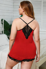 Load image into Gallery viewer, Lace Trim Plus Size Pajamas Set lingerie
