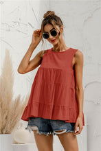 Load image into Gallery viewer, Round Neck Tiered Tank
