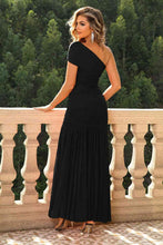 Load image into Gallery viewer, One-Shoulder Ruched Maxi Dress - hc
