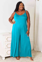 Load image into Gallery viewer, Double Take Full Size Soft Rayon Spaghetti Strap Tied Wide Leg Jumpsuit
