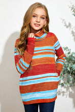 Load image into Gallery viewer, Girls Striped Cowl Neck with Pockets
