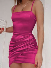 Load image into Gallery viewer, Ruched Spaghetti strap Wrap Dress - hc
