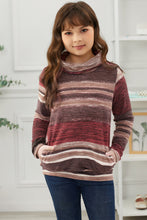 Load image into Gallery viewer, Girls Striped Cowl Neck with Pockets
