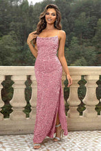 Load image into Gallery viewer, Sequin Backless Split Maxi Dress - hc

