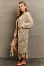 Load image into Gallery viewer, HEYSON Boho Chic Full Size Western Knit Fringe Cardigan
