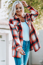 Load image into Gallery viewer, Plaid Button Up Shirt Jacket with Pockets
