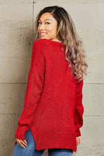 Load image into Gallery viewer, Heimish By The Fire Full Size Draped Detail Knit Sweater
