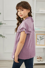 Load image into Gallery viewer, Girls Swiss Dot Smocked Flutter Sleeve
