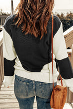 Load image into Gallery viewer, Two-Tone Openwork Rib-Knit Sweater
