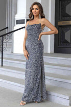 Load image into Gallery viewer, Sequin Backless Split Maxi Dress - hc
