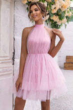 Load image into Gallery viewer, Halter Neck Backless Mesh Dress hc
