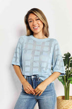 Load image into Gallery viewer, Double Take Ribbed Trim Round Neck Knit Top
