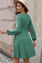 Load image into Gallery viewer, Scoop Neck Empire Waist Long Sleeve Mini Dress
