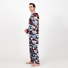 Load image into Gallery viewer, Men Printed Hooded Jumpsuit - pjs
