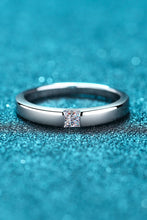 Load image into Gallery viewer, Inlaid Moissanite Rhodium-Plated Ring
