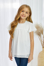 Load image into Gallery viewer, Girls Swiss Dot Smocked Flutter Sleeve
