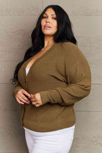 Load image into Gallery viewer, Zenana Kiss Me Tonight Full Size Button Down Cardigan in Olive
