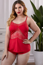 Load image into Gallery viewer, Lingerie Lace Insert Plus Size Pajamas Set
