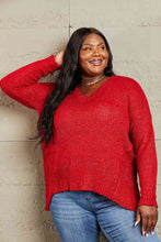 Load image into Gallery viewer, Heimish By The Fire Full Size Draped Detail Knit Sweater
