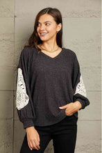 Load image into Gallery viewer, Sew In Love Full Size Lace Patch Detail Sweater
