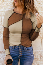 Load image into Gallery viewer, Color Block Exposed Seam Knit Top
