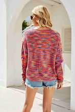 Load image into Gallery viewer, Multicolored Cable-Knit Drop Shoulder Sweater
