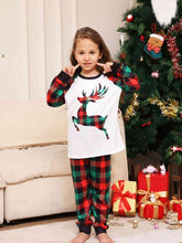 Load image into Gallery viewer, Reindeer Graphic Top and Plaid Pants Set - pjs
