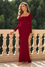 Load image into Gallery viewer, Square Neck Long Sleeve Dress - hc
