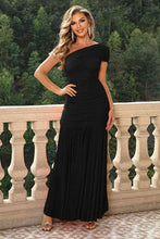 Load image into Gallery viewer, One-Shoulder Ruched Maxi Dress - hc
