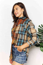 Load image into Gallery viewer, Double Take Plaid Curved Hem Shirt Jacket with Breast Pockets
