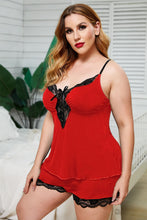 Load image into Gallery viewer, Lace Trim Plus Size Pajamas Set lingerie
