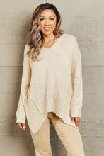 Load image into Gallery viewer, Heimish By The Fire Full Size Draped Detail Knit Sweater
