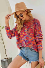 Load image into Gallery viewer, Multicolored Cable-Knit Drop Shoulder Sweater
