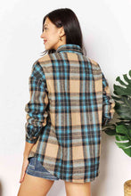 Load image into Gallery viewer, Double Take Plaid Curved Hem Shirt Jacket with Breast Pockets
