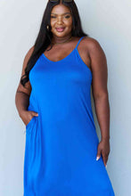 Load image into Gallery viewer, Ninexis Good Energy Full Size Cami Side Slit Maxi Dress in Royal Blue
