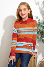 Load image into Gallery viewer, Girls Striped Cowl Neck with Pockets
