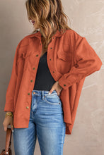 Load image into Gallery viewer, Suede Snap Front Dropped Shoulder Jacket
