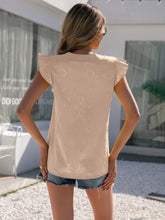 Load image into Gallery viewer, Notched Neck Butterfly Sleeve Blouse
