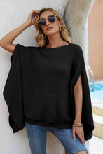 Load image into Gallery viewer, Waffle-Knit Cloak Sleeve Pocket Sweater
