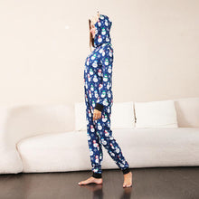 Load image into Gallery viewer, Snowman Print Hooded Jumpsuit
