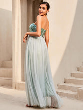 Load image into Gallery viewer, Sequin Strapless Spliced Tulle Dress - hc
