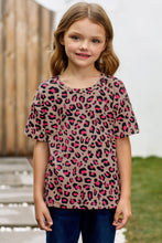 Load image into Gallery viewer, Girls Leopard Dropped Shoulder Tee
