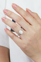 Load image into Gallery viewer, 3 Carat Moissanite Platinum-Plated Side Stone Ring
