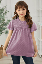 Load image into Gallery viewer, Girls Swiss Dot Smocked Flutter Sleeve
