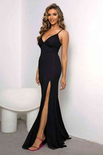 Load image into Gallery viewer, Lace-Up Spaghetti Strap Split Dress -hc
