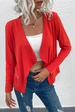 Load image into Gallery viewer, Open Front Zipper Pocket Cardigan
